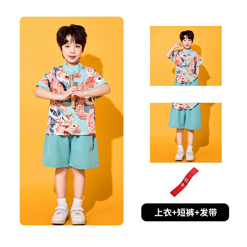 正品一演儿童中国风服小学出生啦啦队诗歌朗诵表演服幼六儿园合唱