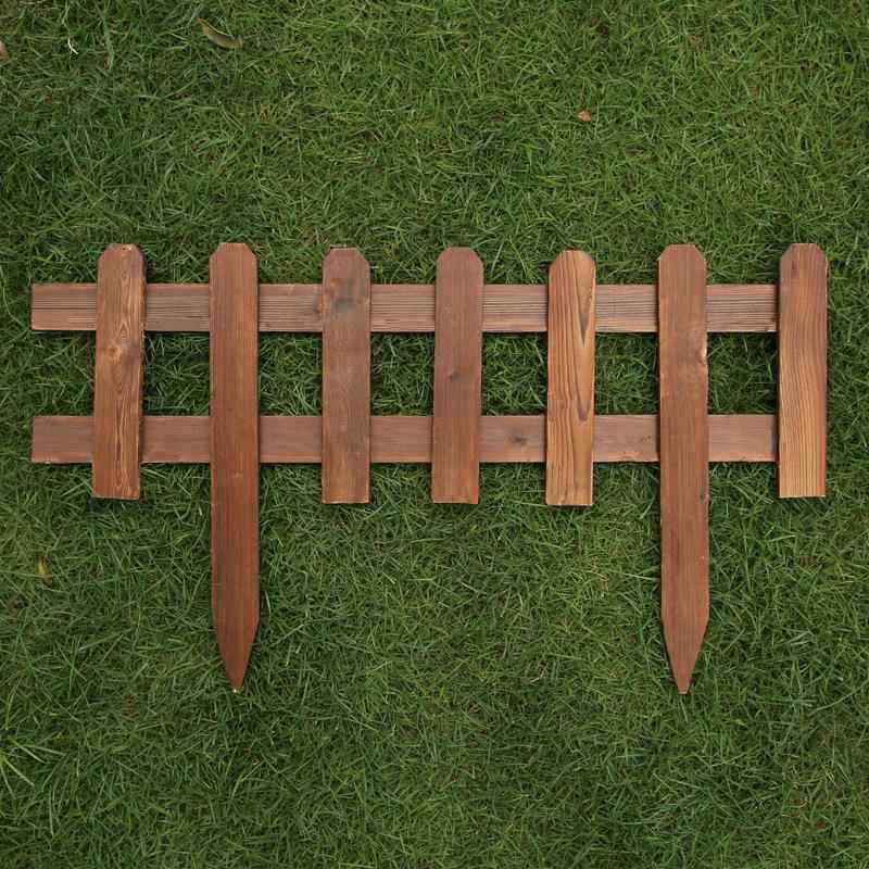 户外别墅实木栅栏防腐碳化围栏院子木护栏篱笆菜园庭院装饰栅栏