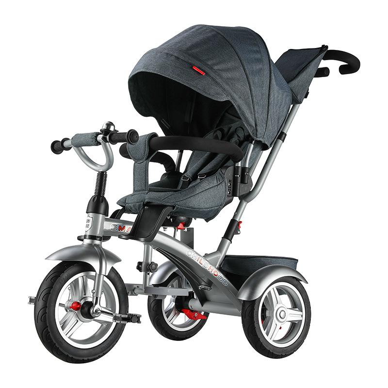 供应儿童三轮车可旋转推车脚踏车婴儿遮阳手推车宝宝溜娃神器