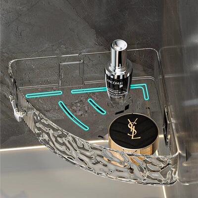 Wall-mounted bathroom storage rack, no-drill hanging shelf f