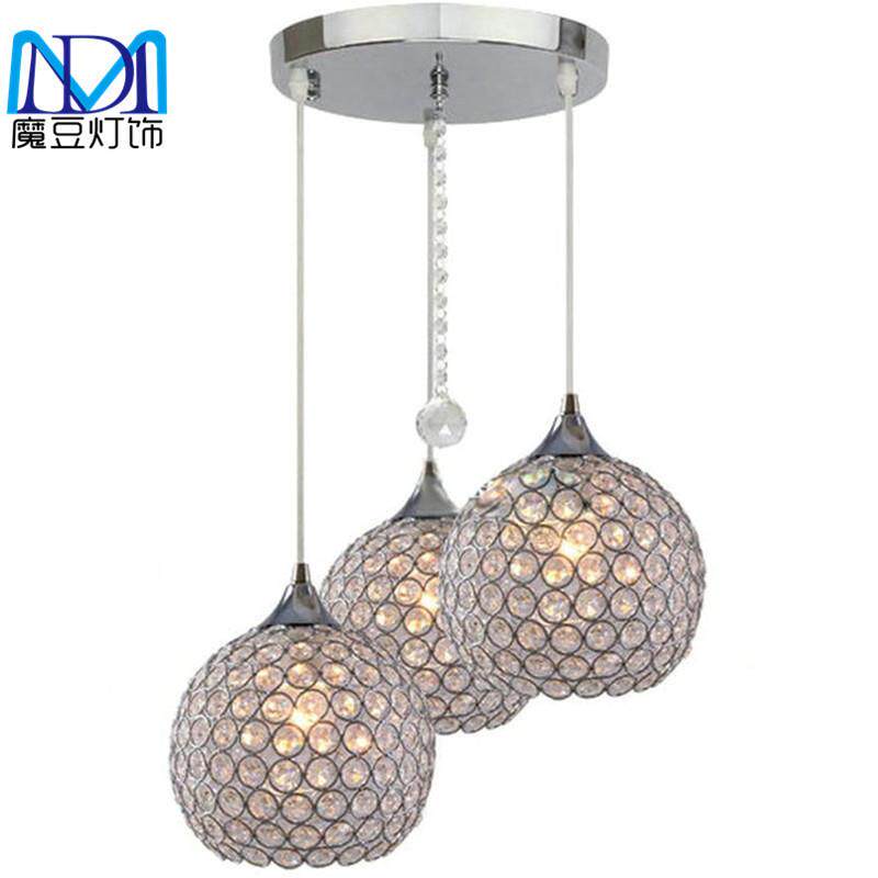 跨境美式铁艺酒吧楼道吧台吊灯个性创意时尚餐厅圆形三头水晶吊灯