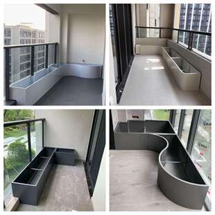 阳台不锈钢花箱定制异形卡台阶花池露台花坛花园别墅庭院组合花