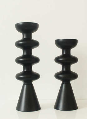 几何木制蜡烛台 样板房展厅摆件 ins风摆拍道具 现代简约酒柜装饰