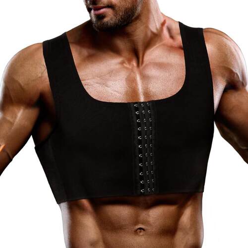 Men's shapewear, chest cinching mesh vest, waist cinching
