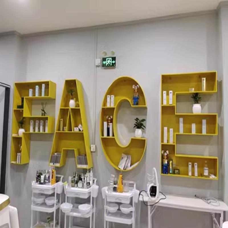 肌后洗脸吧字母FACE定制字母数字书架挂墙学校儿童书柜落地展示柜