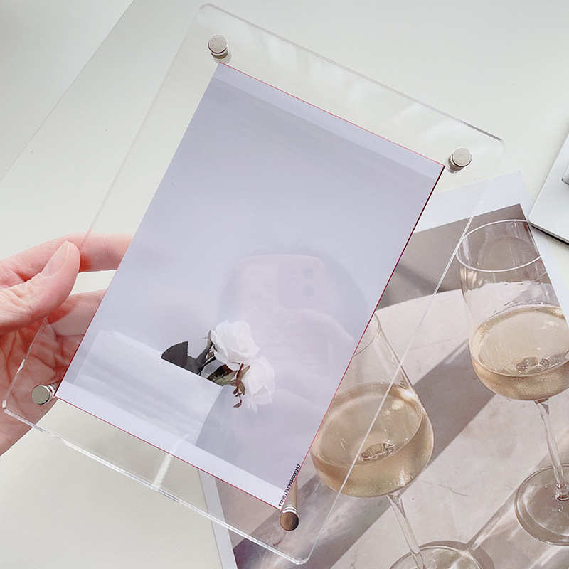 亚克力相框摆台6寸明信片照片展示A4海报画框双面透明7810挂墙ins