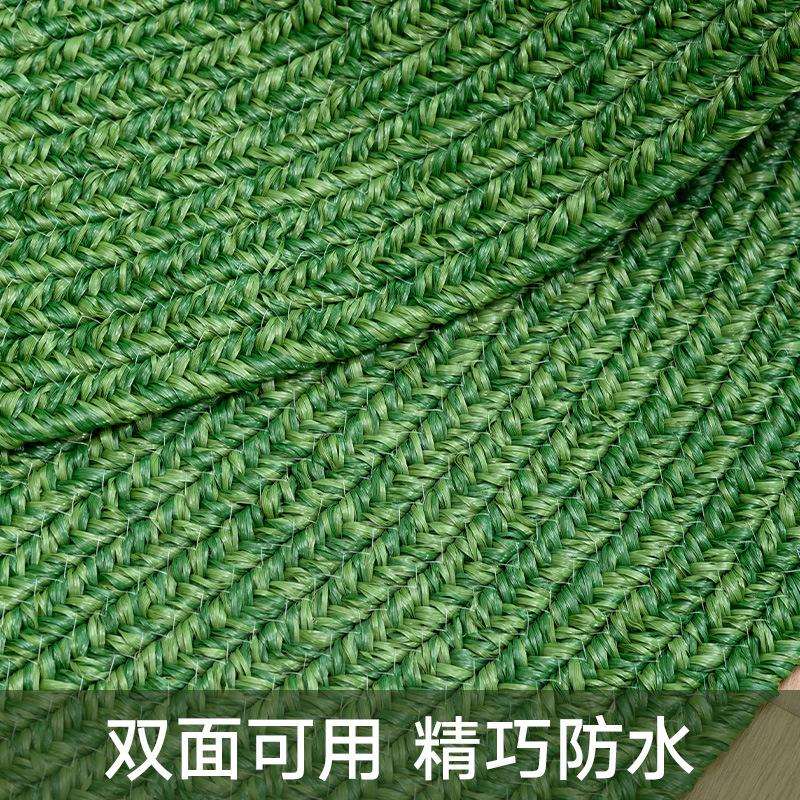 手工编织户外防水圆形地毯露天阳台防潮耐用型庭院垫野营便携地垫