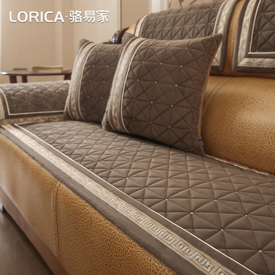 骆易家老式真皮沙发专用垫子冬季新款加厚毛绒沙发垫防滑坐垫盖布