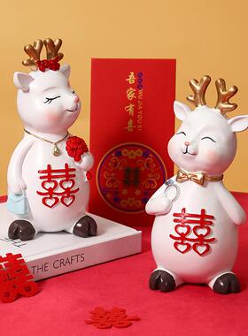 新款直销创意兔子摆件工艺品喜庆结婚礼品小众家居装饰品送朋友结