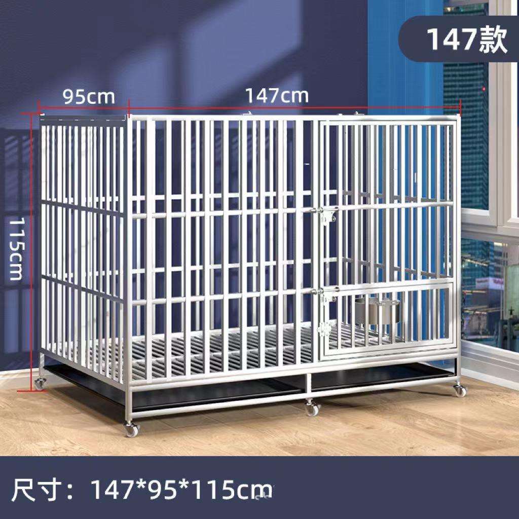 304不锈钢狗笼大型犬可折叠金毛室内加粗加厚狗笼子大狗专用