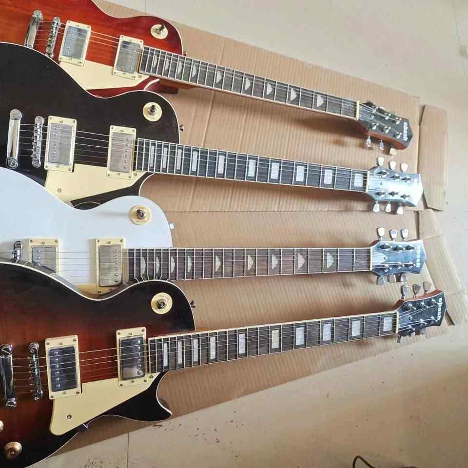 LP电吉他2P电吉他玟瑰木指板白L铜线2品杨木琴体枫木头电声弹奏初