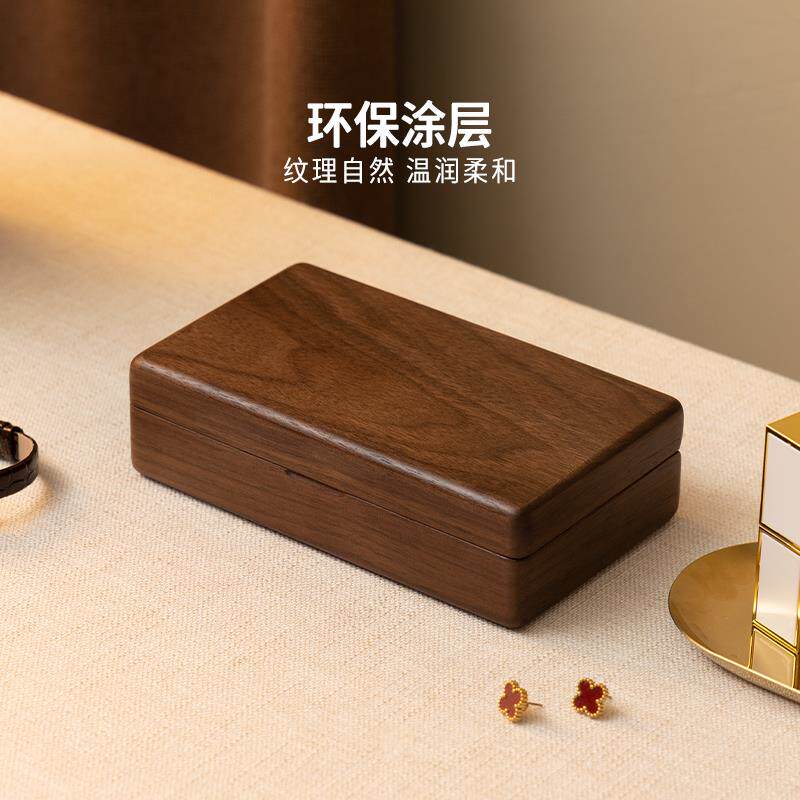 实木首饰盒子收纳盒便携小型复古珠宝手饰品盒