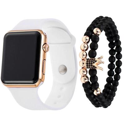 Sport Digital Watch Women Men Square LED Watch Silicone Elec