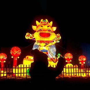 春节元 饰街道亮化灯光节 宵牛年花灯卡通京剧人脸音乐元 宵节日装