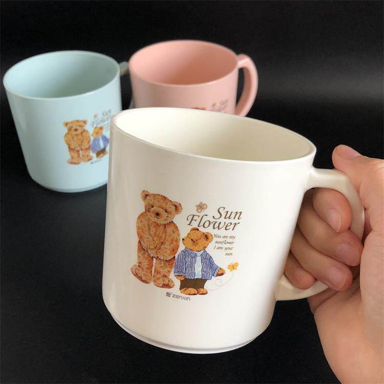 振兴600ML大号刷牙杯加厚洗漱杯卡通手把塑料杯大水杯口盅漱口杯