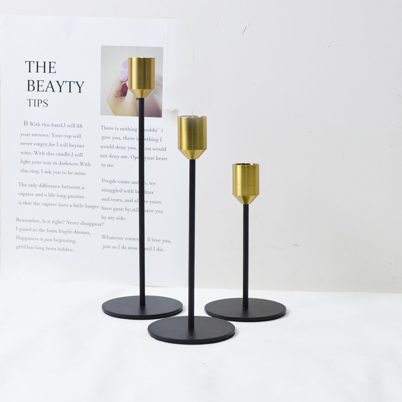 复古单头烛台欧式铁艺烛台摆件婚庆烛光晚餐道具跨境货源工厂直供