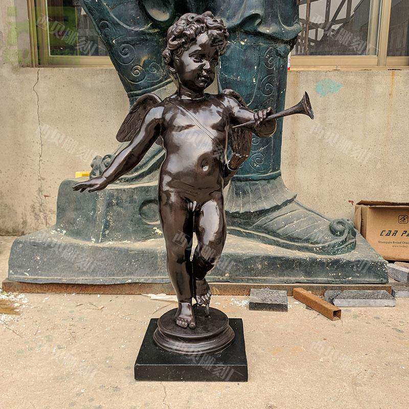 铜小天使人物雕塑黄铜小孩塑像欧式园林家居铜像工艺品摆件