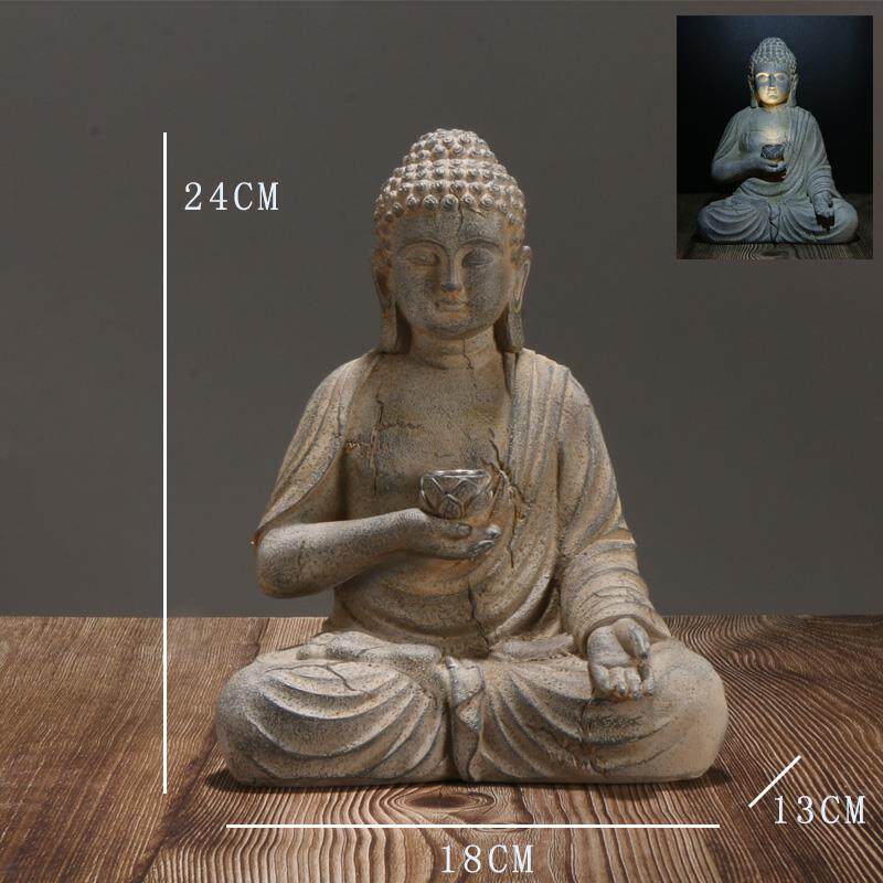 正品户外太阳能来佛像摆件花园庭院阳装台院子饰品品工艺如佛祖防