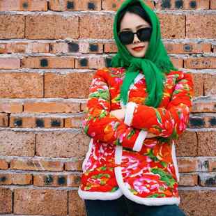 2025加棉加厚布料中国风盘扣网红花棉袄男款 女款 新款 花棉袄女冬季