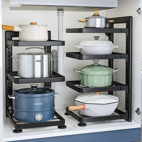 Pot rack specially designed for storing pots, a kitchen stai