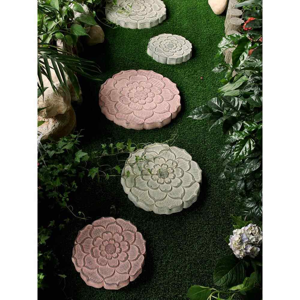 踏步石室外庭院花园脚踏石莲花汀步石中式户外草坪装饰铺路石地砖