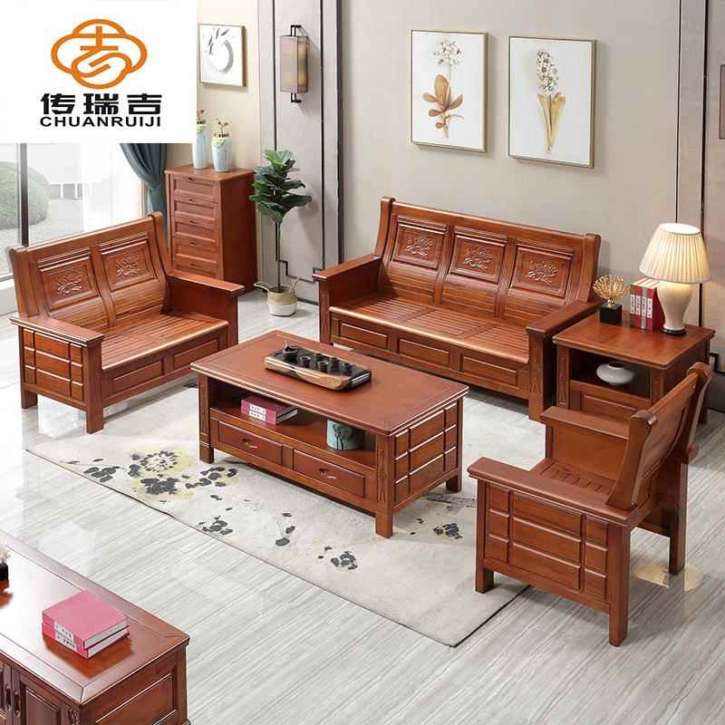 香樟木沙发组合客厅家具中式仿古雕花储物沙发全实木转角贵妃沙发