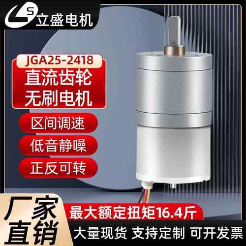 立盛GA25-2418微型直流无刷减速电机低速调速正反转12v24v马达
