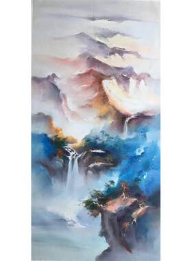 大幅现代油画山水艺术画抽象玄关客厅挂画厂家直销欢迎咨询