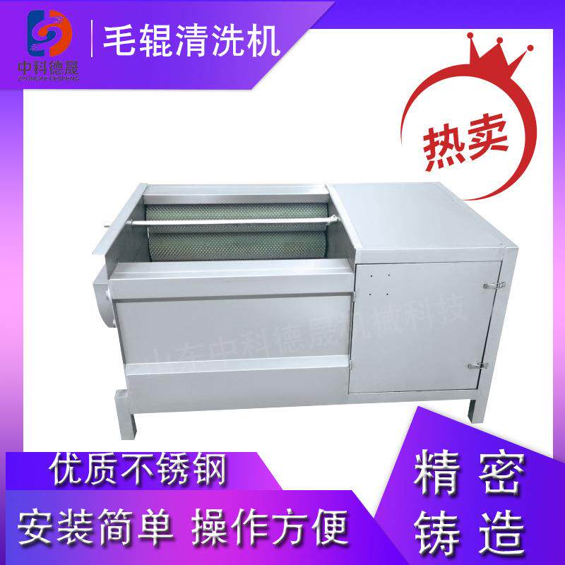 中科德晟雪莲果生蚝牡蛎扇贝去泥去沙果蔬海产品毛辊清洗机全自动