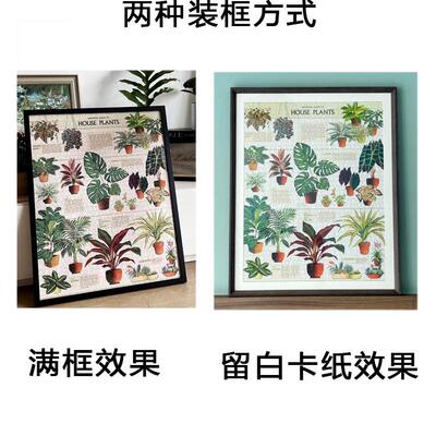 7055拼图框挂墙Cavallini美式覆古植物园花卉1000片500片相框裱框