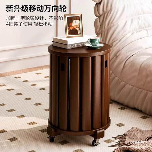 叠可放实凳子茶木家用386圆凳客厅收纳叠叠乐凳子四合一边几餐几