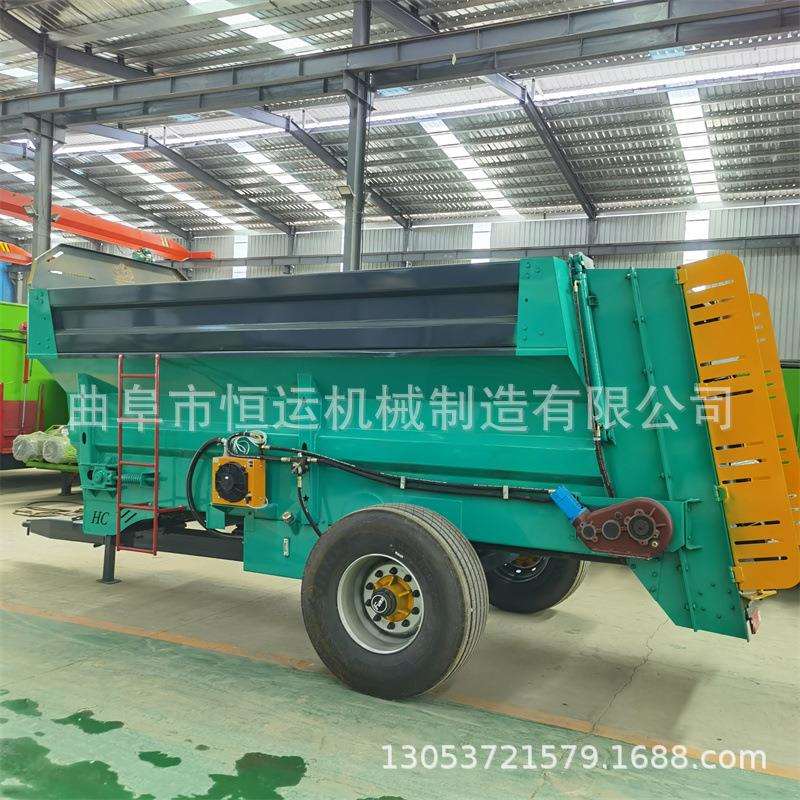 大型牵引式绞龙式撒粪机 牛羊马场干湿粪撒粪车 农用撒肥机