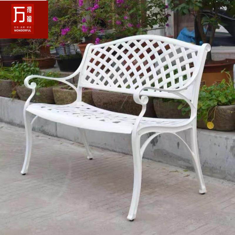 户外长椅公园等候椅室外铸铝小区休息靠背长条凳休闲防腐园林座椅