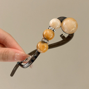 简约气质椭圆发夹女脑后勺高级感一字扭扭夹大号盘发量多头饰夹子