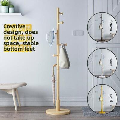 Big coat rack stand clothes holder hat hanger wooden cloth