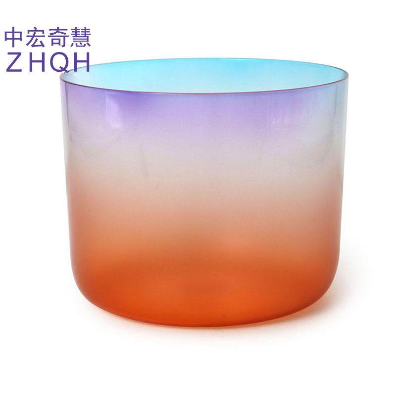 彩色水晶歌唱碗音乐碗水晶钵瑜伽减压打击乐器愈合歌唱碗