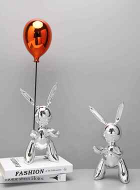 现简约脂气兔子摆件样板房售楼树部卧室书球房客0663厅桌面代玄关