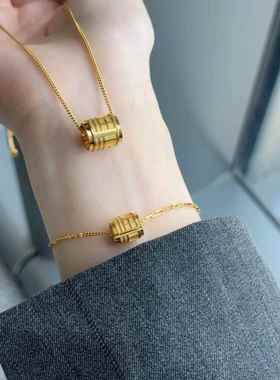 202送4新款法传福金色传福字项古链女轻奢小众设计百搭高级感可礼