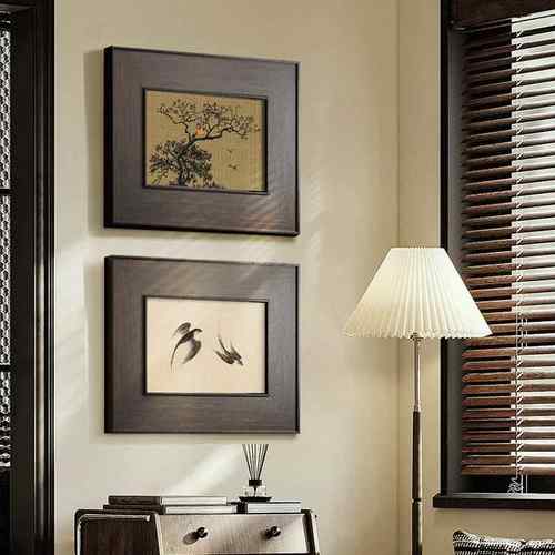 实木挂画2024新款法式复古客厅装饰画玄关画餐厅卧室床头主卧茶室