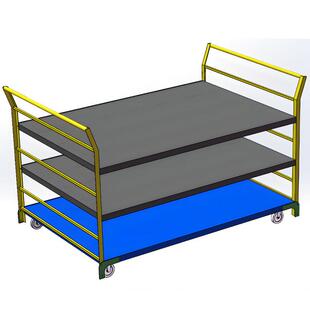 三层平板车工具车厂家销售拆卸式三成车板双扶手重型手推车