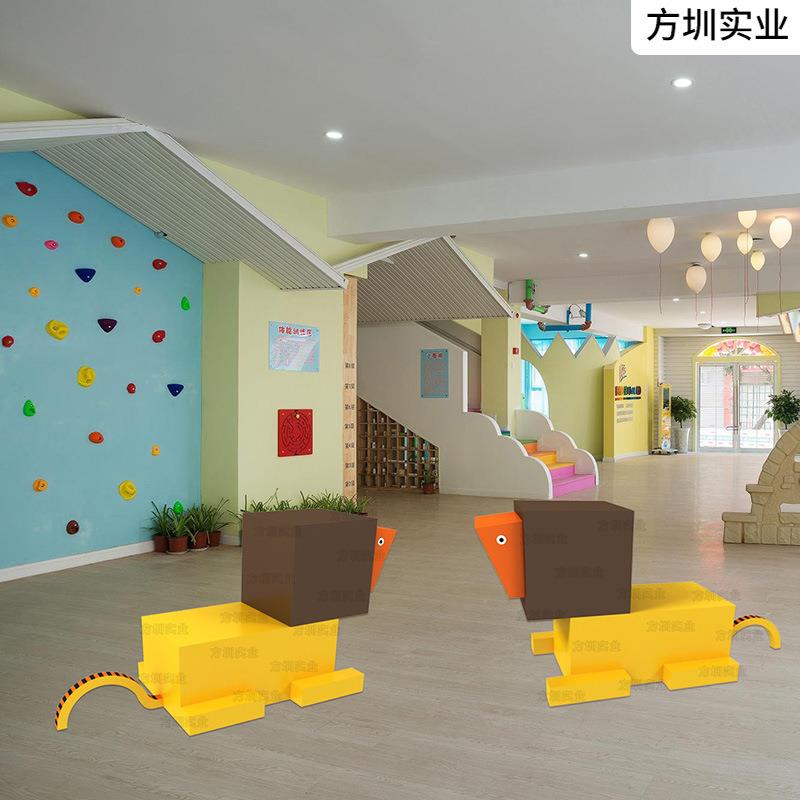玻璃钢儿童休闲座椅商场公共休息区卡通动物造型户外狮子凳组合椅