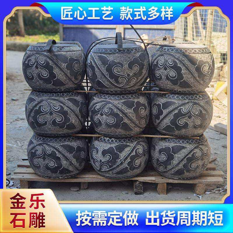 青石仿古做旧石墩柱脚石雕包柱石多种造型柱墩柱础柱顶石装饰摆件