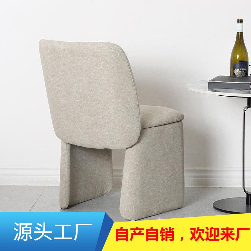 现代简约餐椅设计师靠背布艺家用单椅舒适洽谈椅咖啡厅个性书桌椅