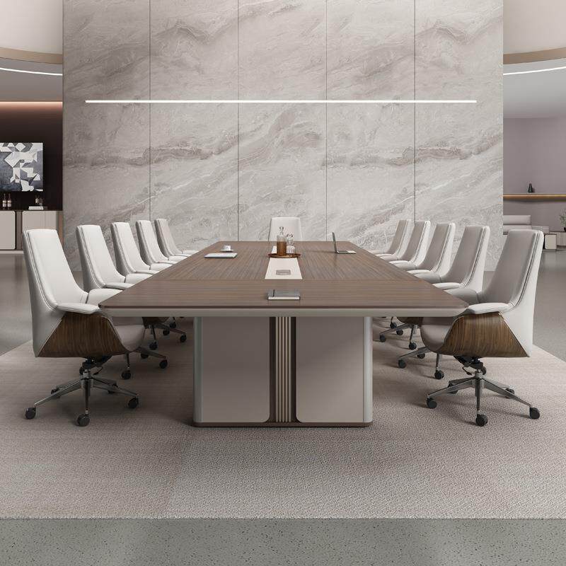 办公室会议桌椅组合简约现代大型会客洽谈长方形条桌子职员工作台