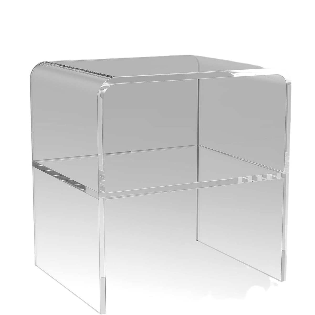 简约亚克力床头柜 卧室网红小边几透明沙发边柜 带额外的架子家具