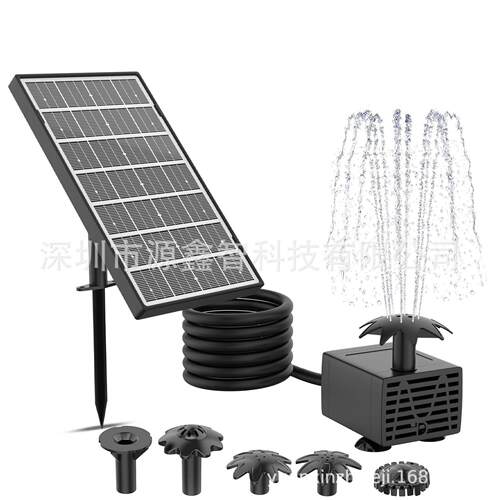 新款地插太阳能喷泉太阳能喷水器流水室外喷泉花园漂浮鸟浴喷泉
