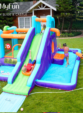 家充用气城堡喷水城充堡气滑梯儿儿童充83024气滑梯加长滑梯滑水