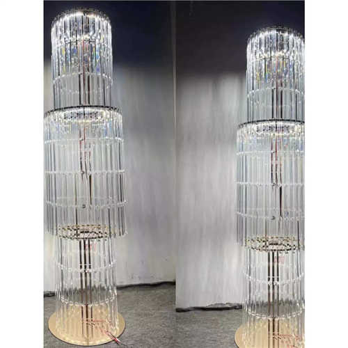 婚庆路引铁艺水晶塔韩式亚克力水晶酒店婚礼堂舞台摆件奥斯卡厅