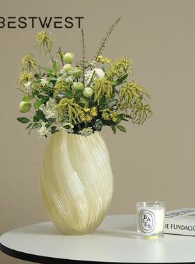 博西家居花粉色螺旋不规则扭扭水培玻璃饰花瓶i现代nsSS24-007家