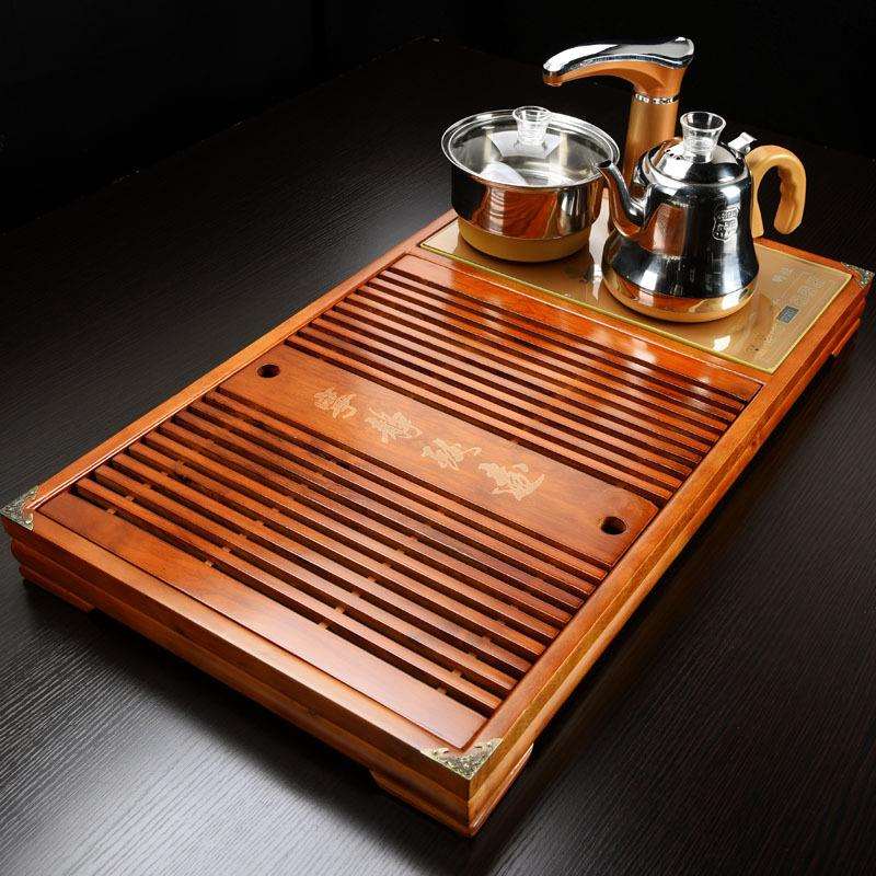 茶盘厂家四合一茶盘套装实木柯木茶台茶具马到万事兴宁静致远